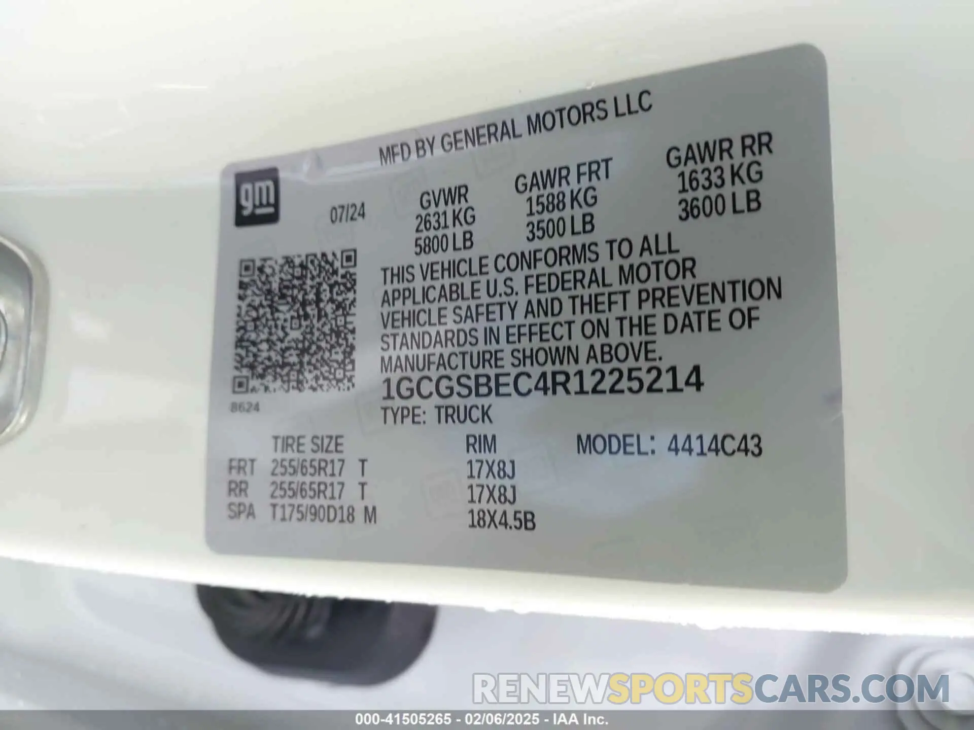 9 Фотография поврежденного автомобиля 1GCGSBEC4R1225214 CHEVROLET COLORADO 2024