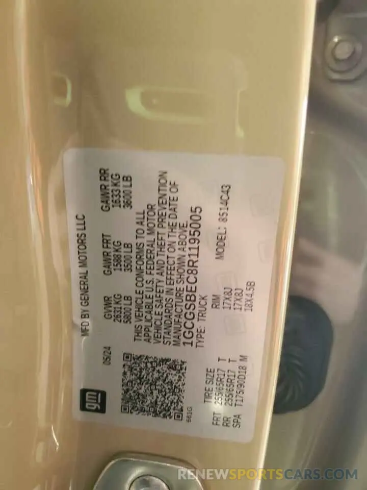 12 Фотография поврежденного автомобиля 1GCGSBEC8R1195005 CHEVROLET COLORADO 2024