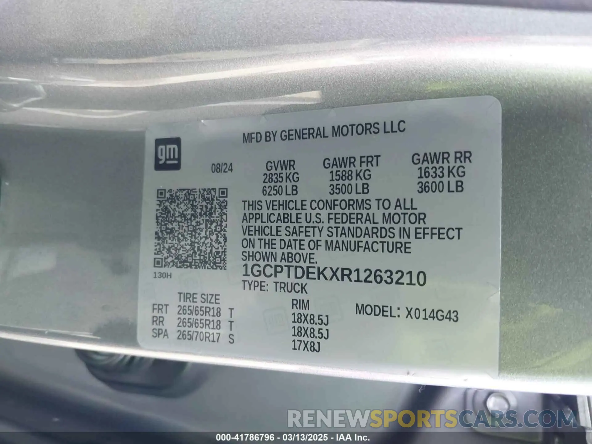 9 Photograph of a damaged car 1GCPTDEKXR1263210 CHEVROLET COLORADO 2024