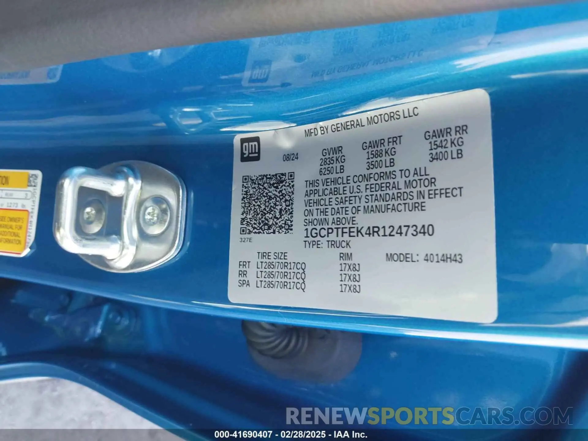 9 Фотография поврежденного автомобиля 1GCPTFEK4R1247340 CHEVROLET COLORADO 2024