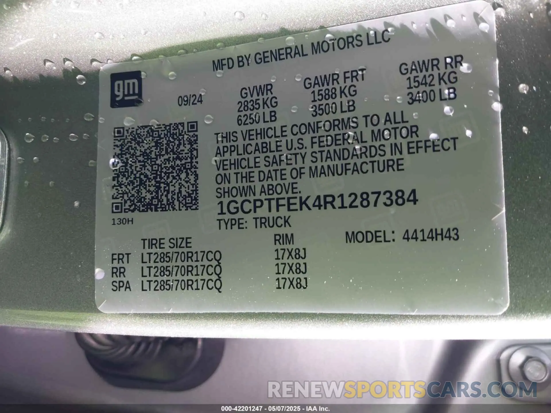 9 Photograph of a damaged car 1GCPTFEK4R1287384 CHEVROLET COLORADO 2024