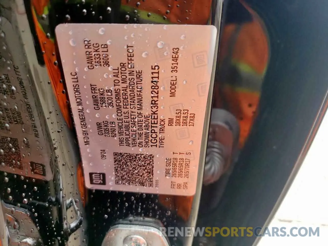 13 Фотография поврежденного автомобиля 1GCPTEEK3R1284115 CHEVROLET COLORADO T 2024