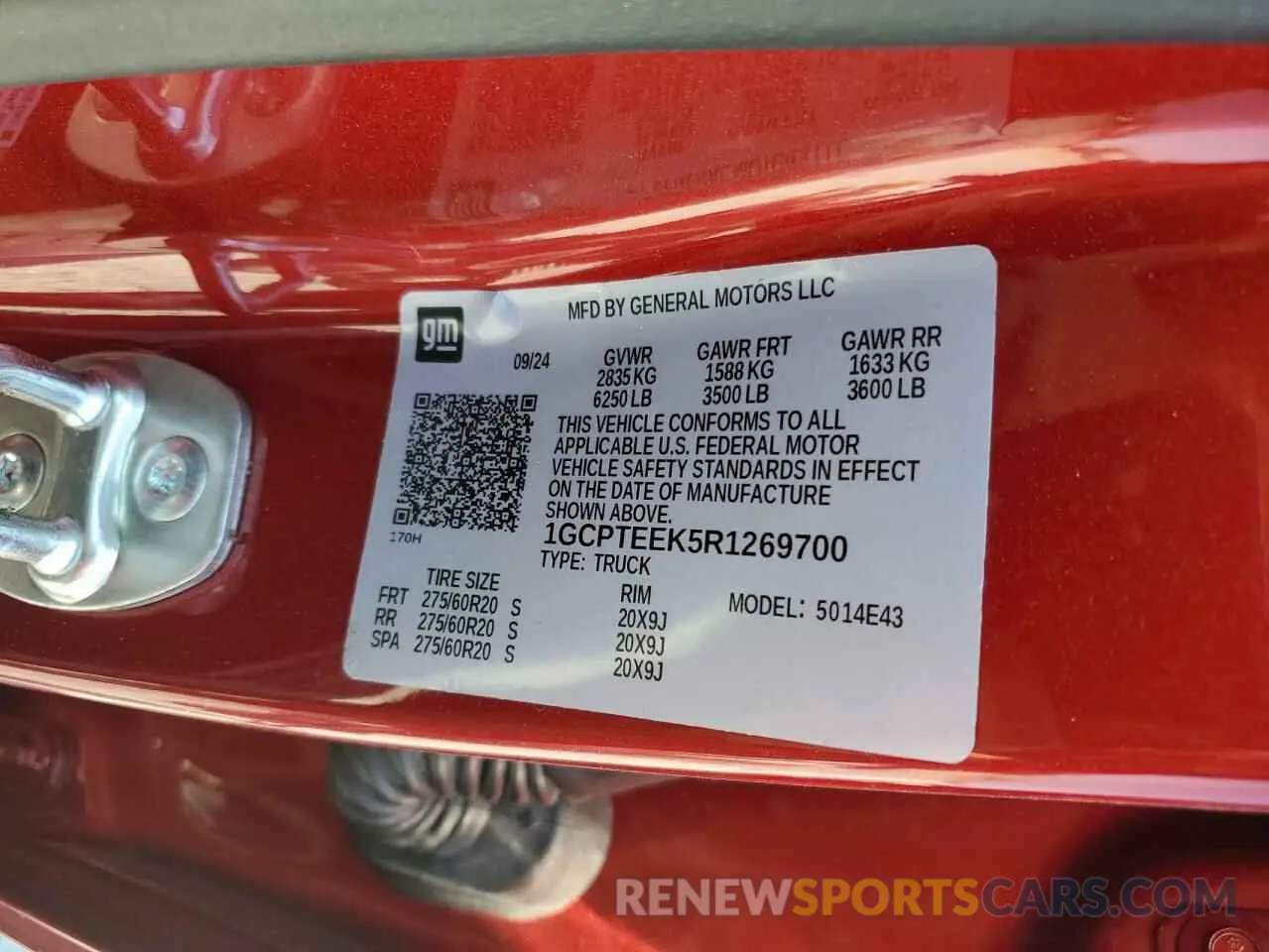 14 Фотография поврежденного автомобиля 1GCPTEEK5R1269700 CHEVROLET COLORADO T 2024