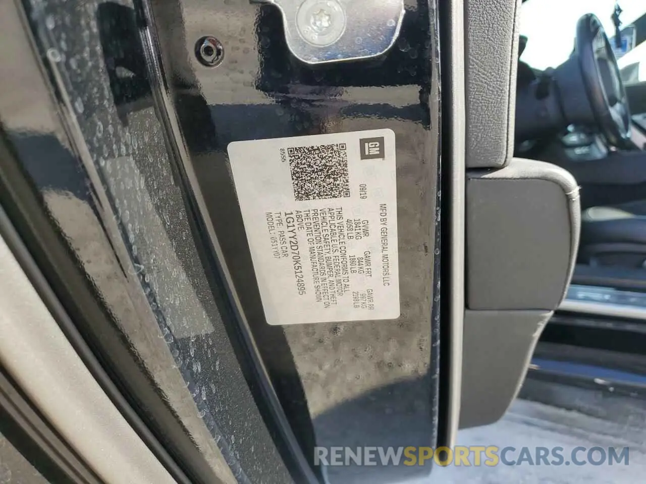 12 Photograph of a damaged car 1G1YY2D70K5124895 CHEVROLET CORVETTE 2019