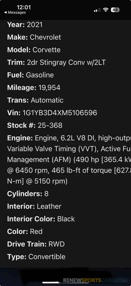 10 Фотография поврежденного автомобиля 1G1YB3D4XM5106XXX CHEVROLET CORVETTE 2021