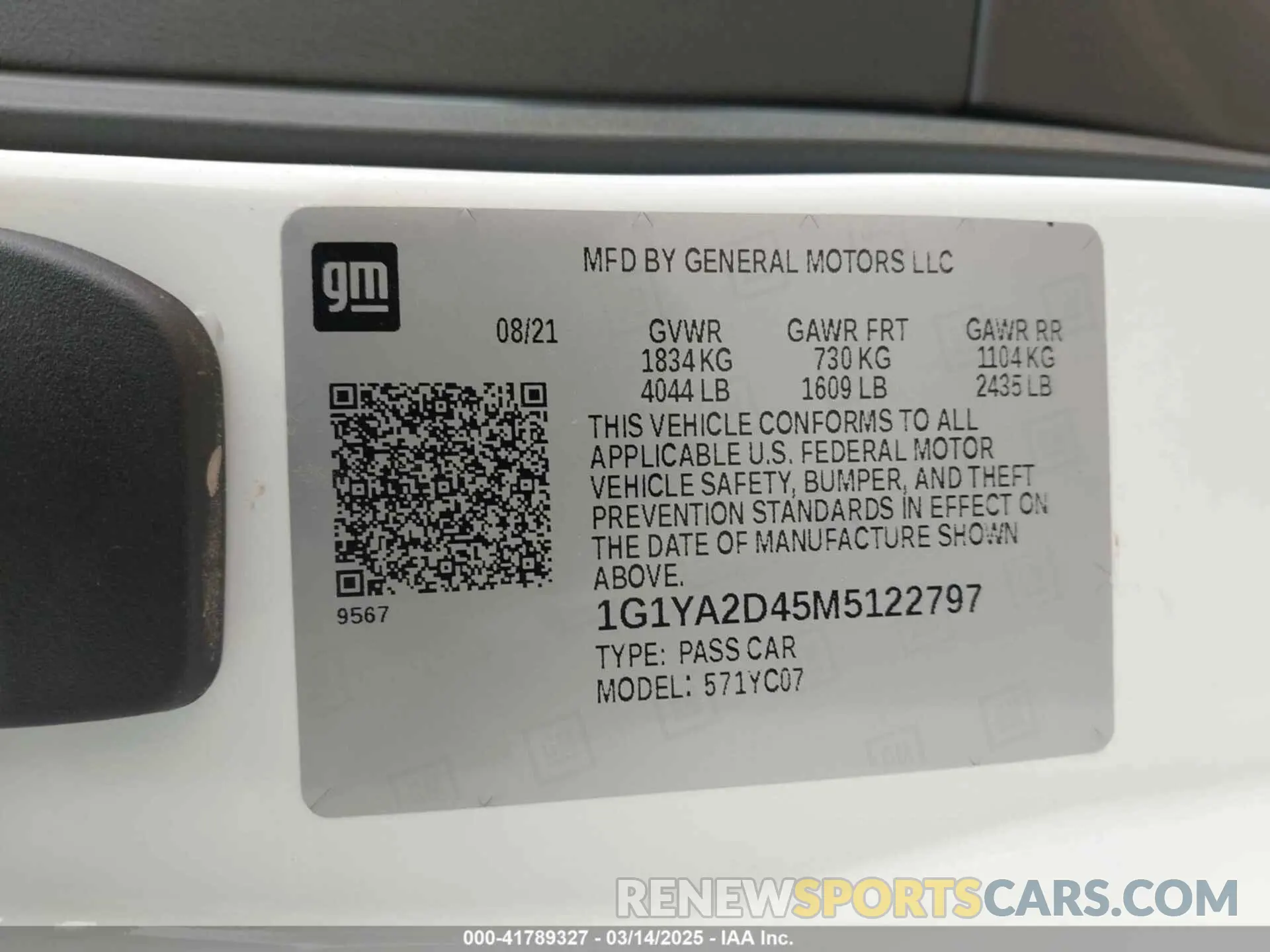 9 Photograph of a damaged car 1G1YA2D45M5122797 CHEVROLET CORVETTE STINGRAY 2021