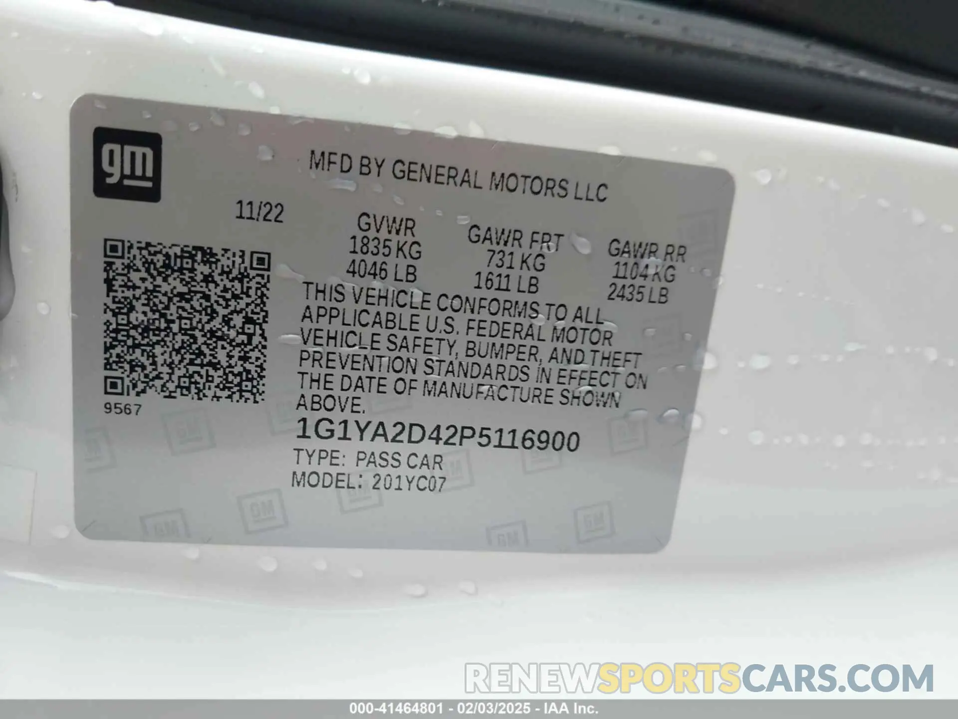 9 Photograph of a damaged car 1G1YA2D42P5116900 CHEVROLET CORVETTE STINGRAY 2023