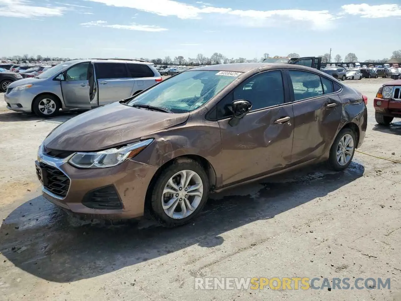 1 Фотография поврежденного автомобиля 1G1BC5SM7K7114173 CHEVROLET CRUZE 2019