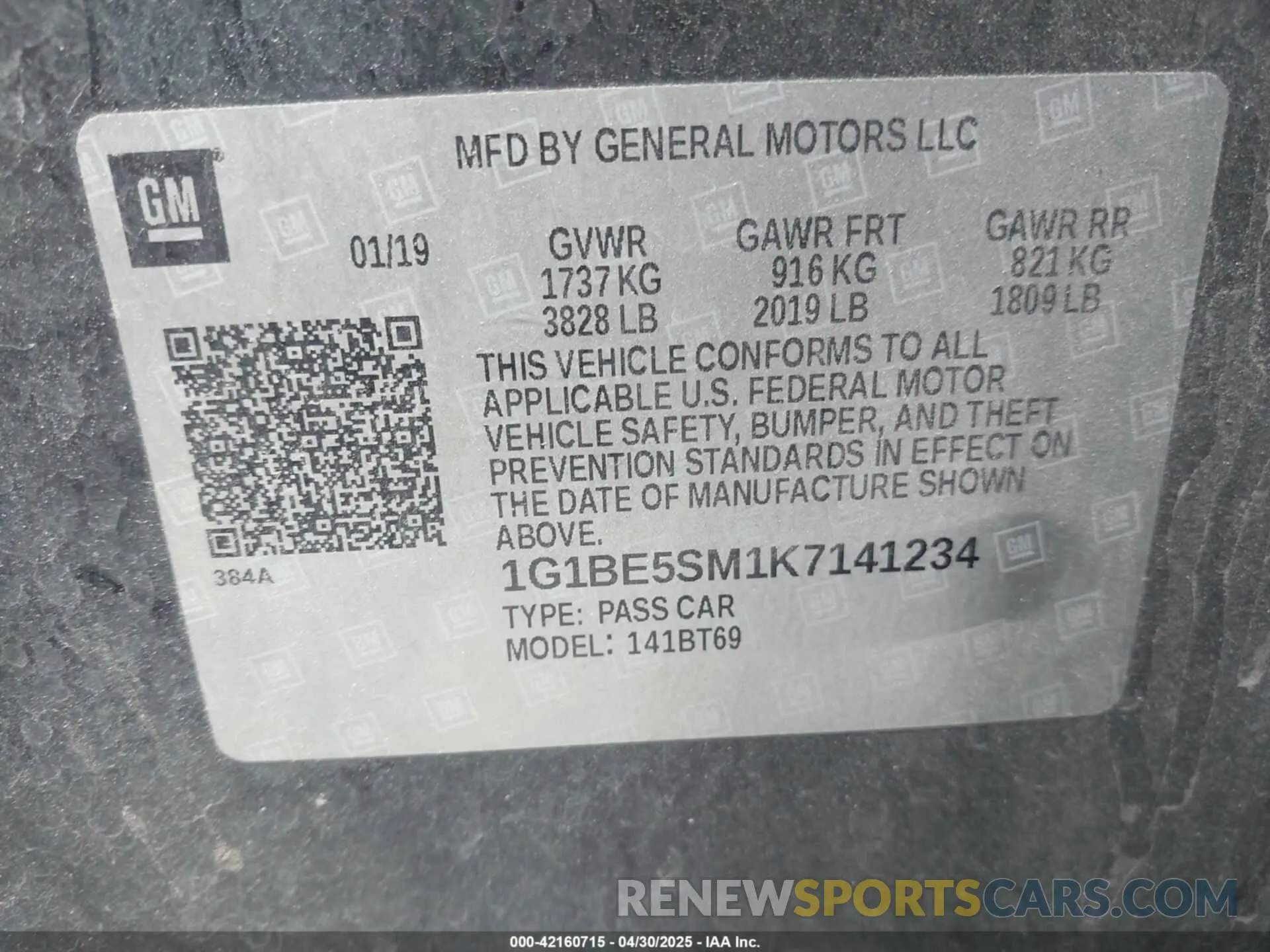 9 Фотография поврежденного автомобиля 1G1BE5SM1K7141234 CHEVROLET CRUZE 2019