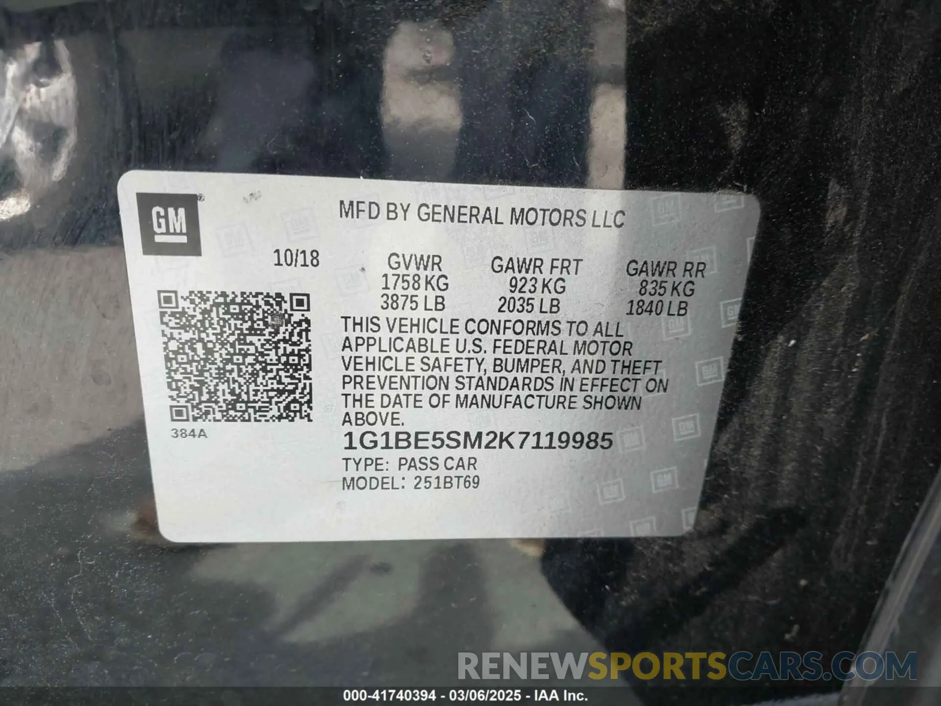 9 Photograph of a damaged car 1G1BE5SM2K7119985 CHEVROLET CRUZE 2019