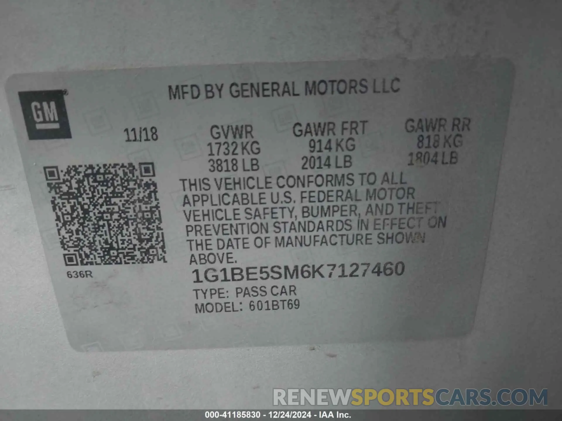 9 Фотография поврежденного автомобиля 1G1BE5SM6K7127460 CHEVROLET CRUZE 2019