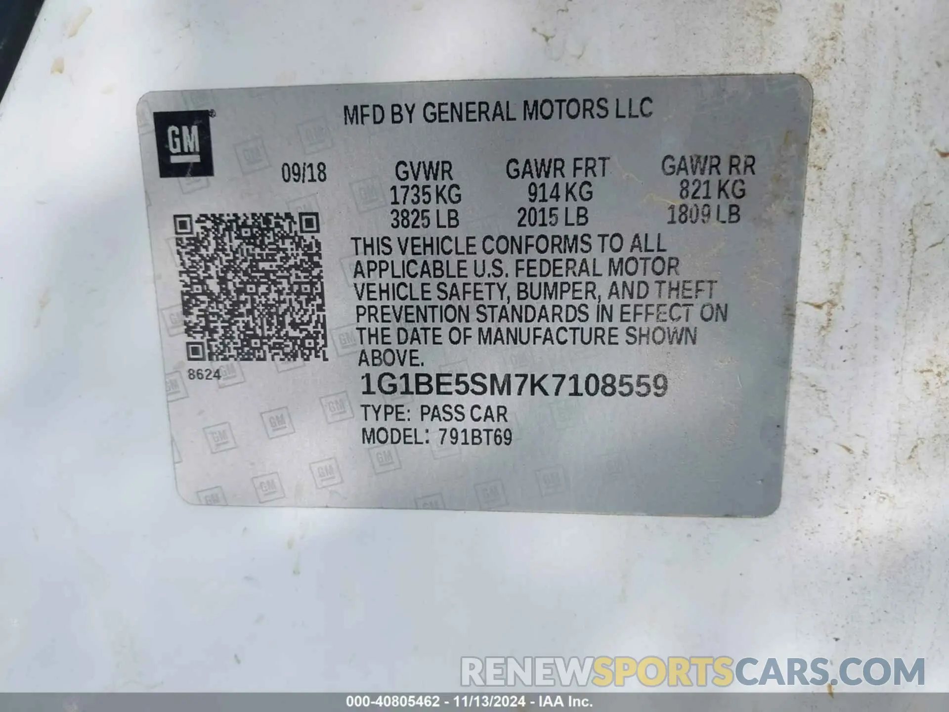 9 Photograph of a damaged car 1G1BE5SM7K7108559 CHEVROLET CRUZE 2019