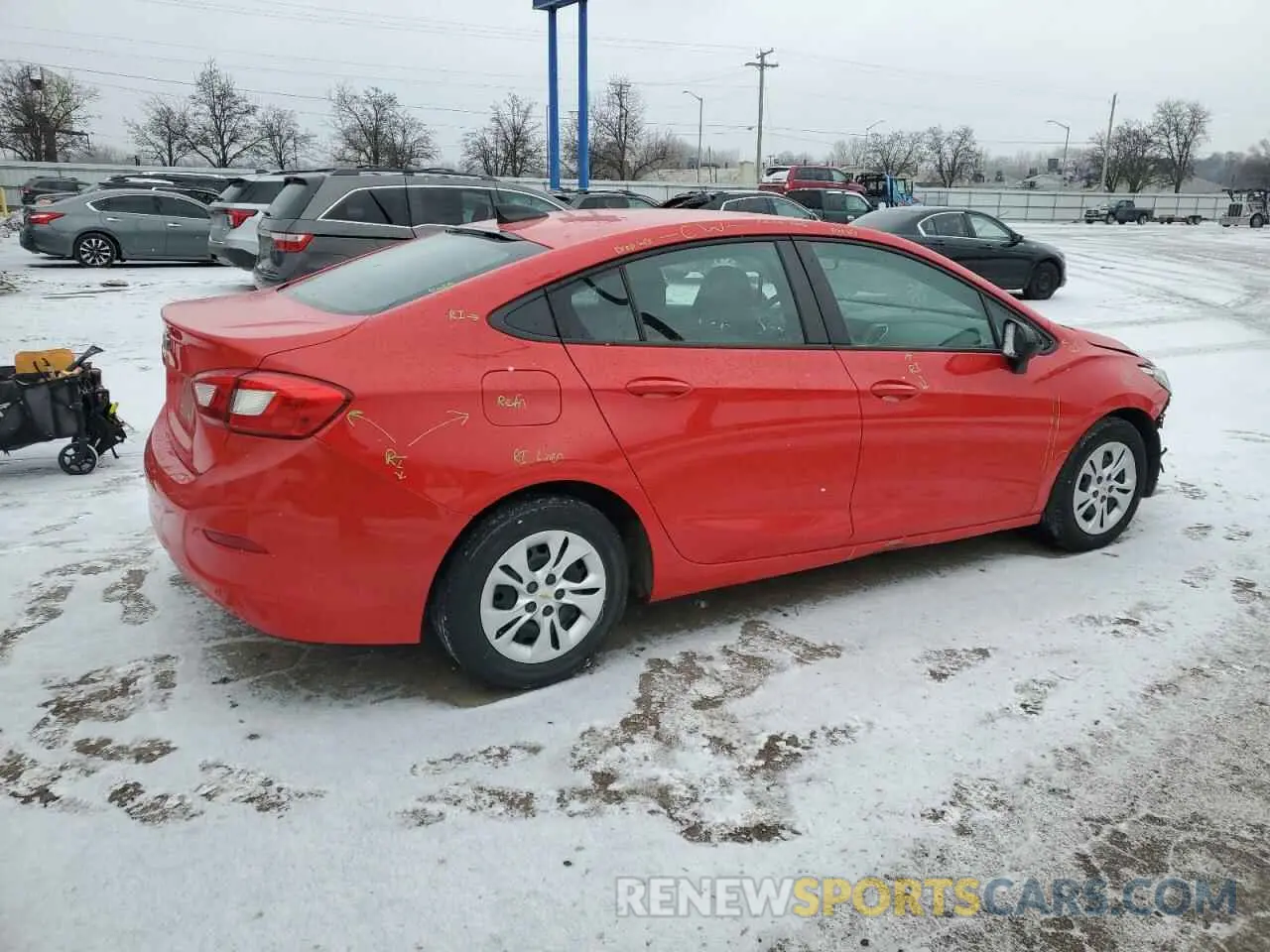 3 Photograph of a damaged car 1G1BJ5SM8K7102751 CHEVROLET CRUZE 2019