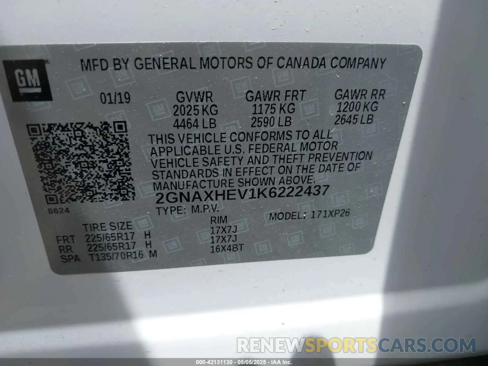 9 Фотография поврежденного автомобиля 2GNAXHEV1K6222437 CHEVROLET EQUINOX 2019