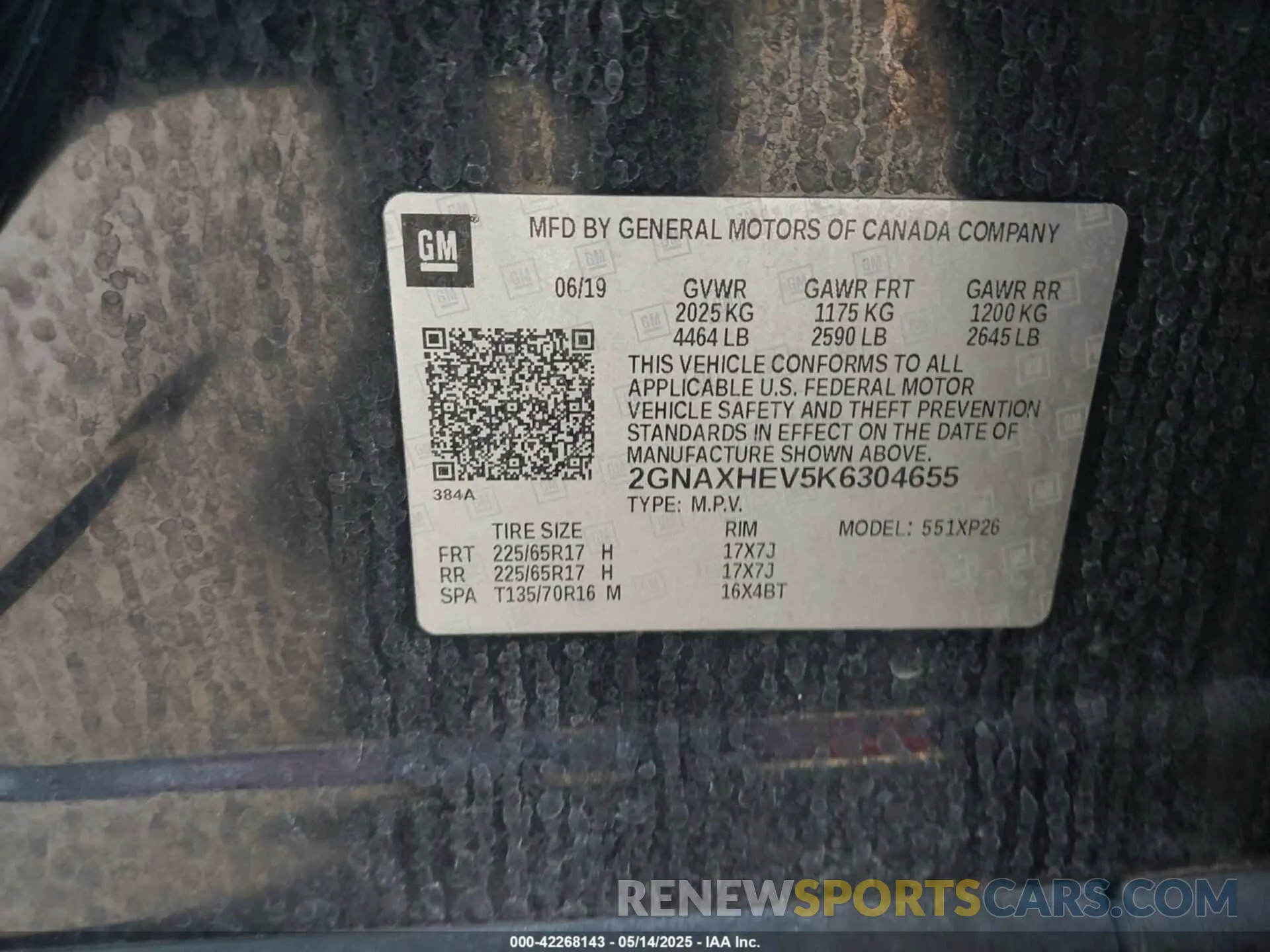 9 Photograph of a damaged car 2GNAXHEV5K6304655 CHEVROLET EQUINOX 2019