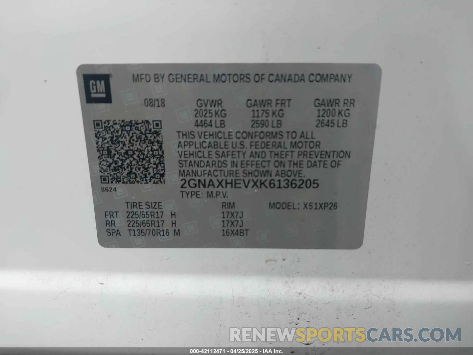 9 Photograph of a damaged car 2GNAXHEVXK6136205 CHEVROLET EQUINOX 2019