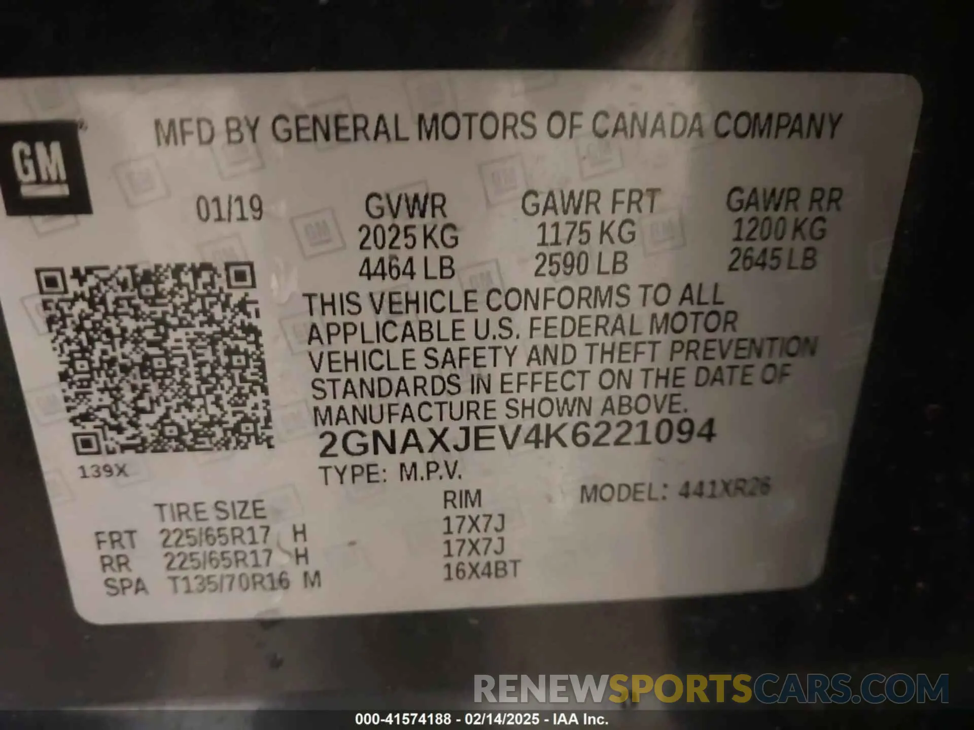 9 Photograph of a damaged car 2GNAXJEV4K6221094 CHEVROLET EQUINOX 2019