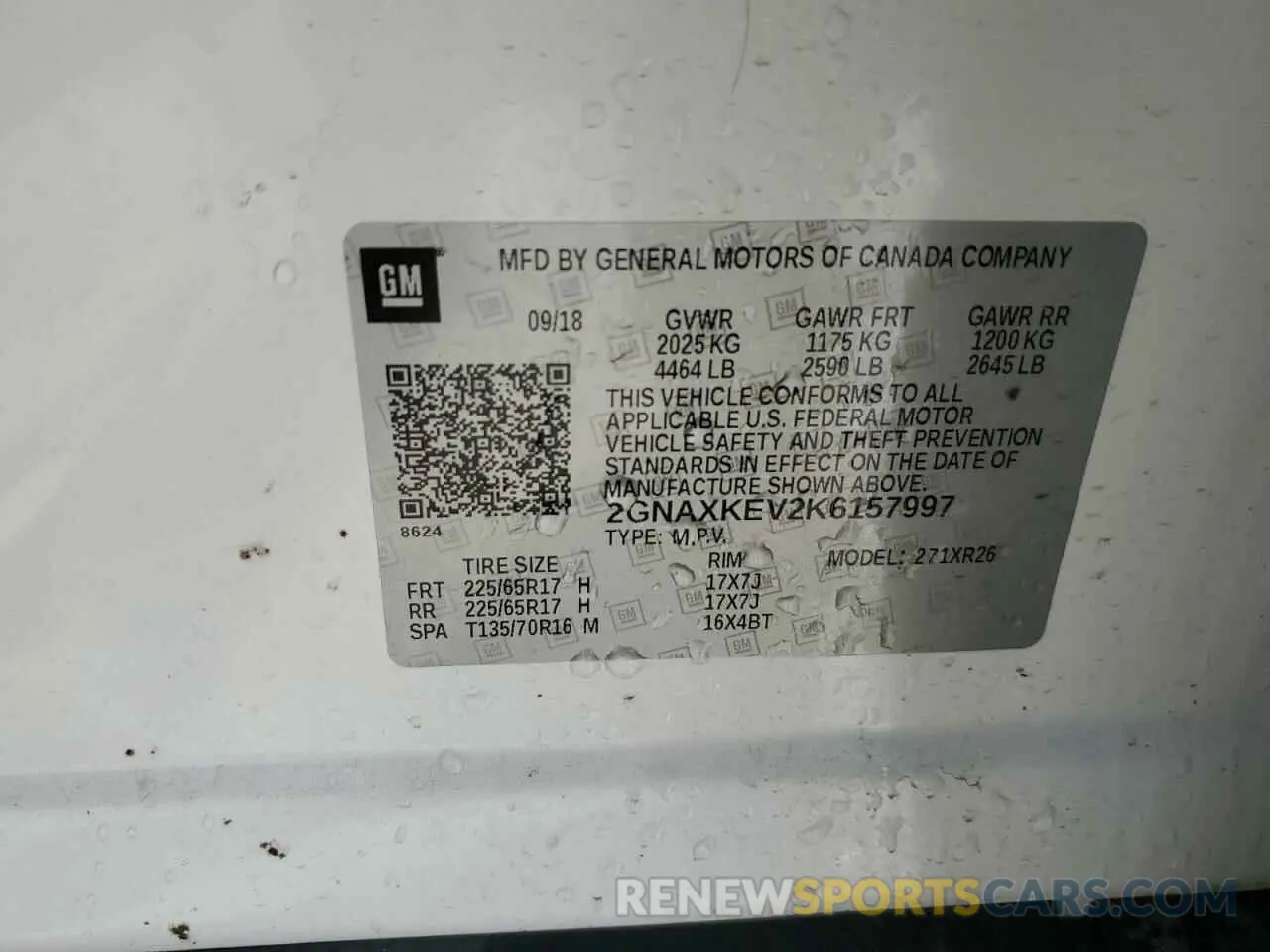 13 Фотография поврежденного автомобиля 2GNAXKEV2K6157997 CHEVROLET EQUINOX 2019