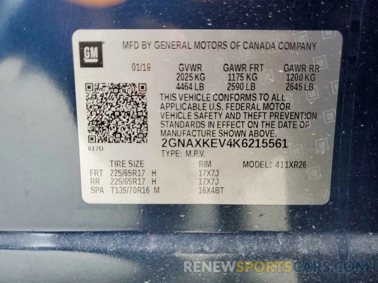 13 Фотография поврежденного автомобиля 2GNAXKEV4K6215561 CHEVROLET EQUINOX 2019