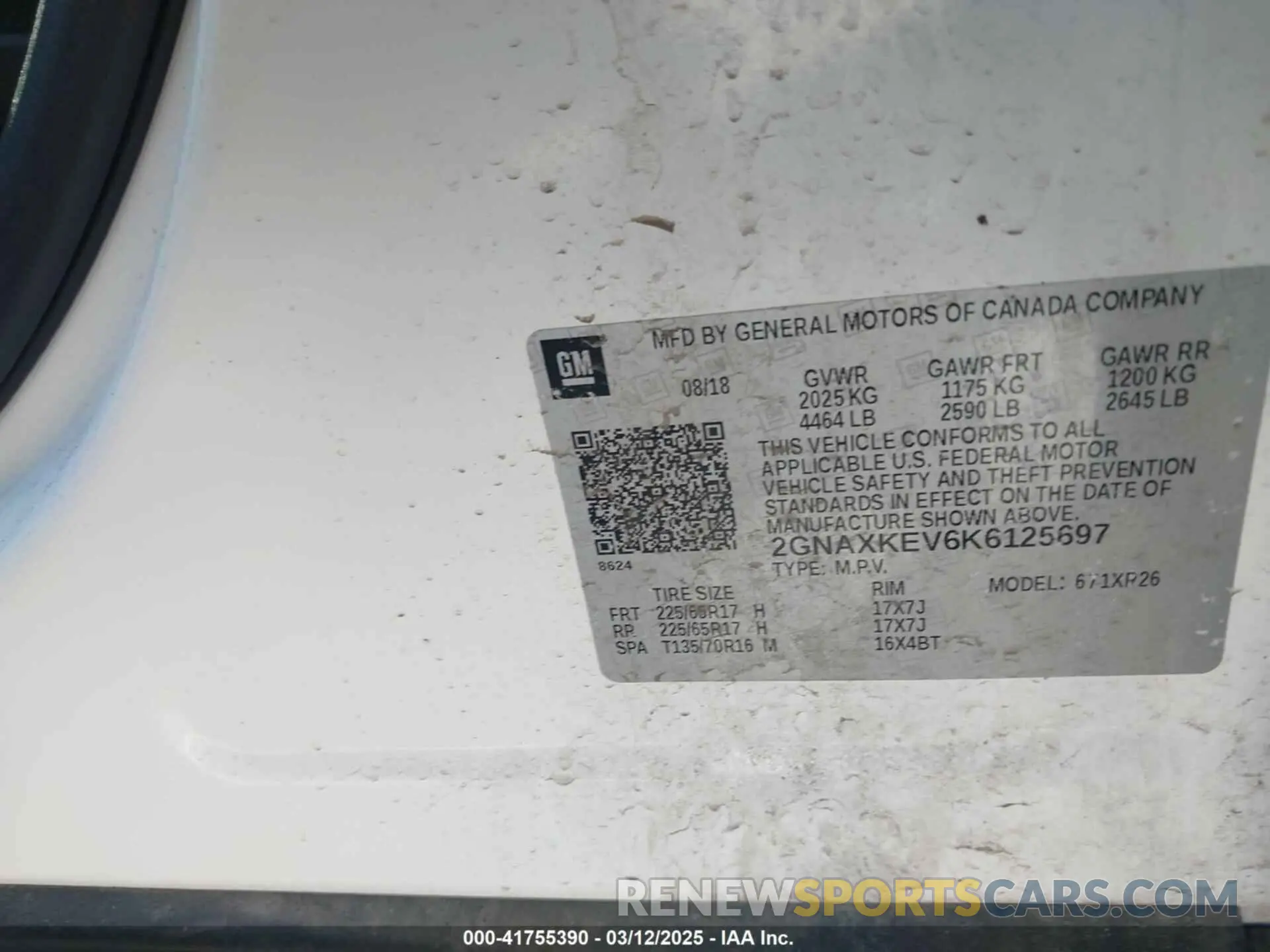 9 Photograph of a damaged car 2GNAXKEV6K6125697 CHEVROLET EQUINOX 2019