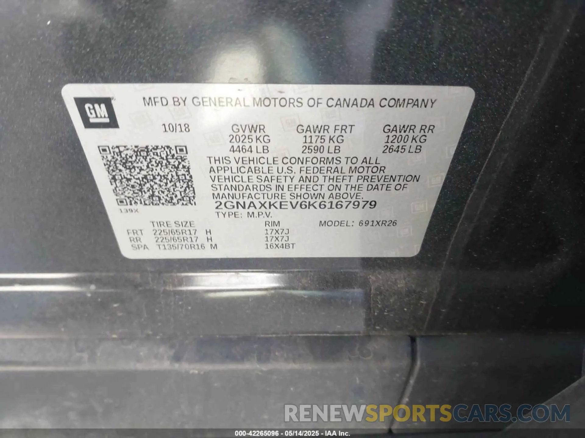9 Photograph of a damaged car 2GNAXKEV6K6167979 CHEVROLET EQUINOX 2019