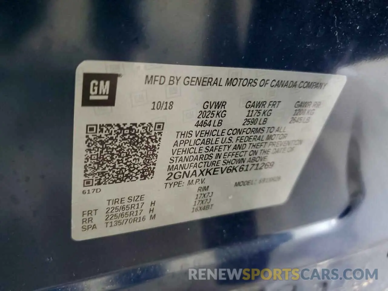 13 Фотография поврежденного автомобиля 2GNAXKEV6K6171269 CHEVROLET EQUINOX 2019