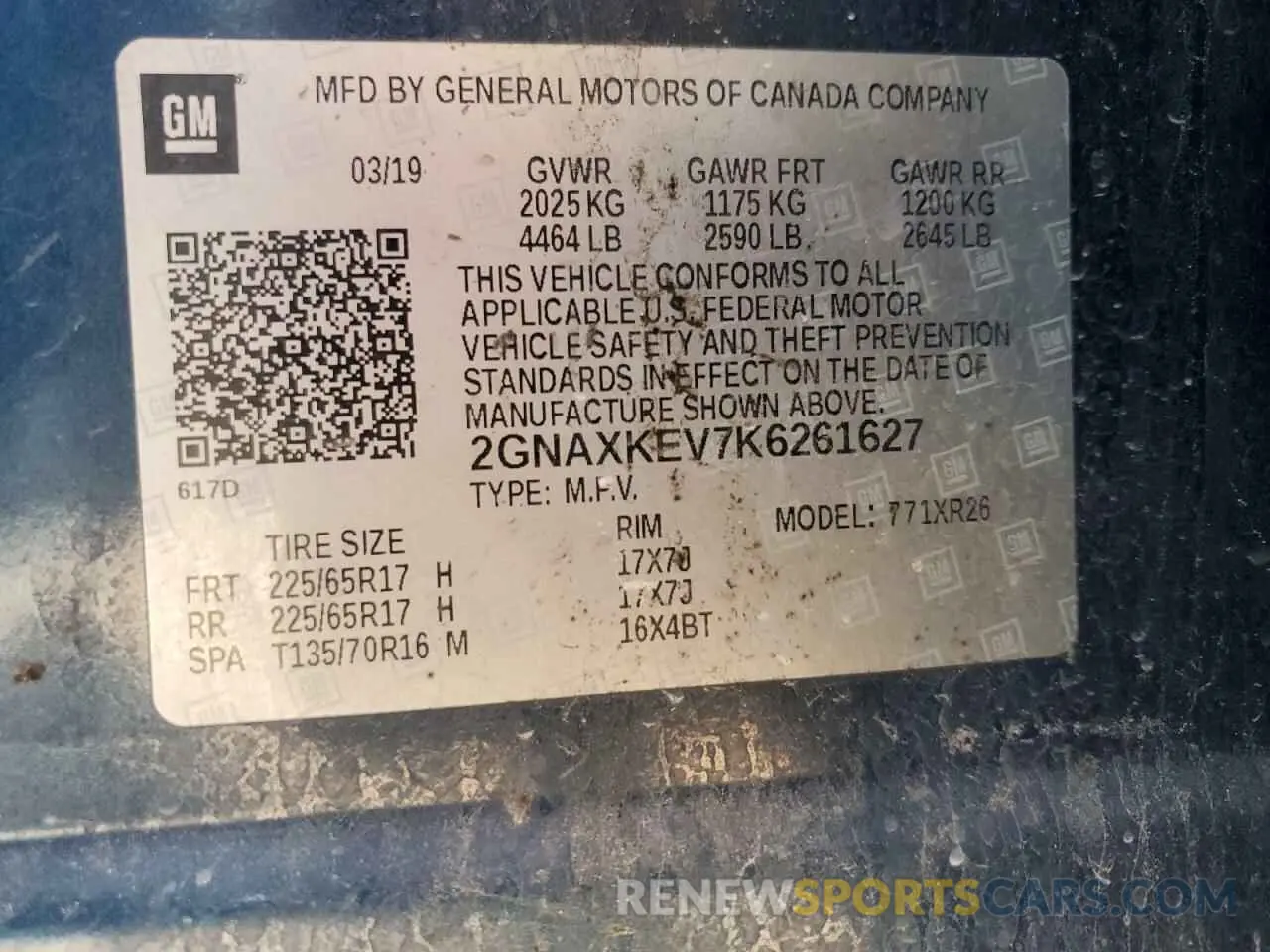 14 Фотография поврежденного автомобиля 2GNAXKEV7K6261627 CHEVROLET EQUINOX 2019