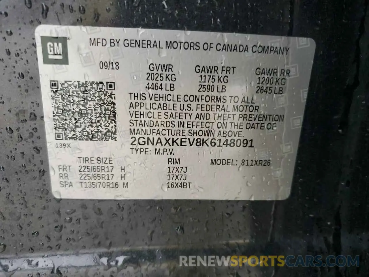 15 Фотография поврежденного автомобиля 2GNAXKEV8K6148091 CHEVROLET EQUINOX 2019