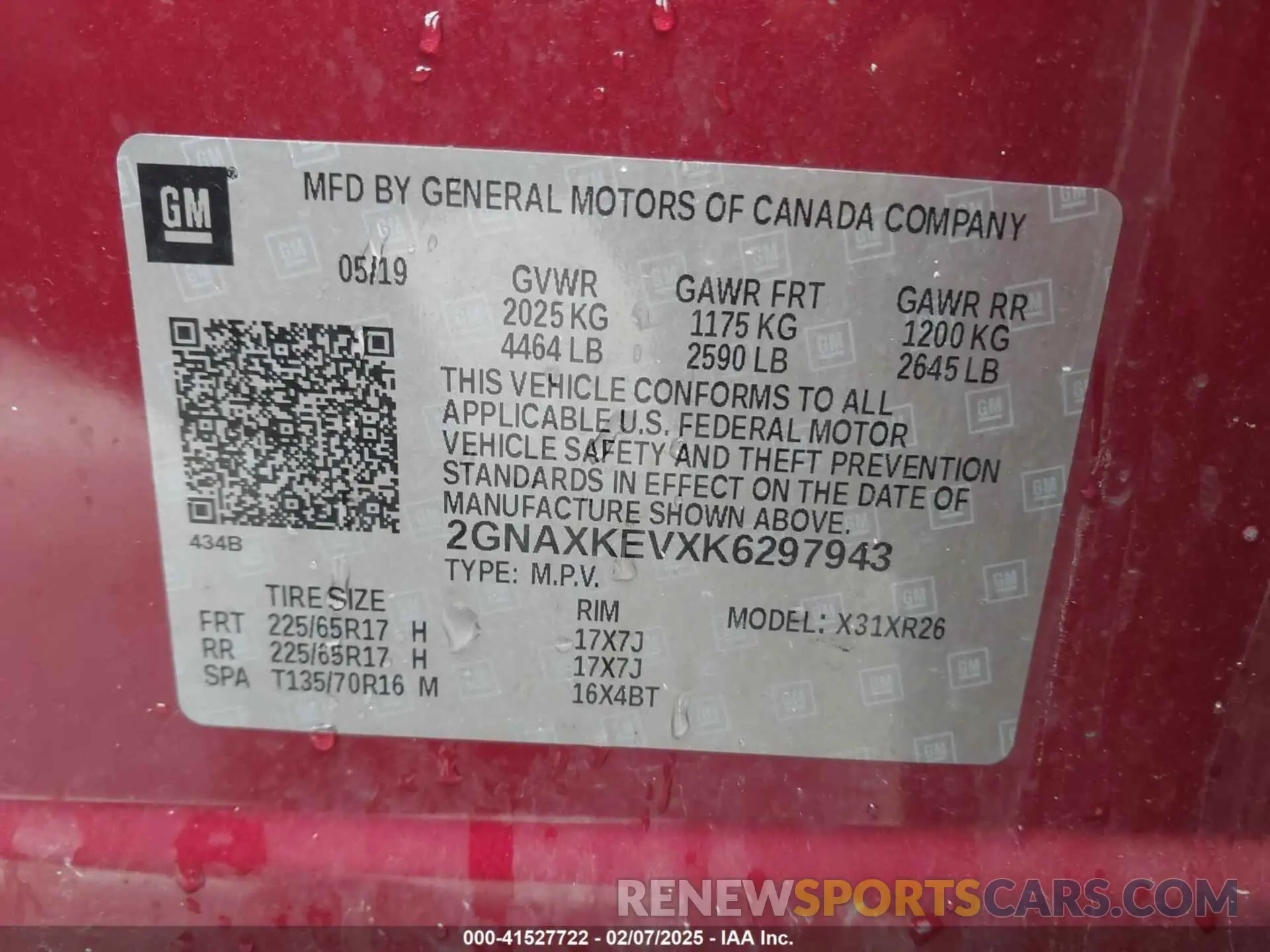 9 Фотография поврежденного автомобиля 2GNAXKEVXK6297943 CHEVROLET EQUINOX 2019