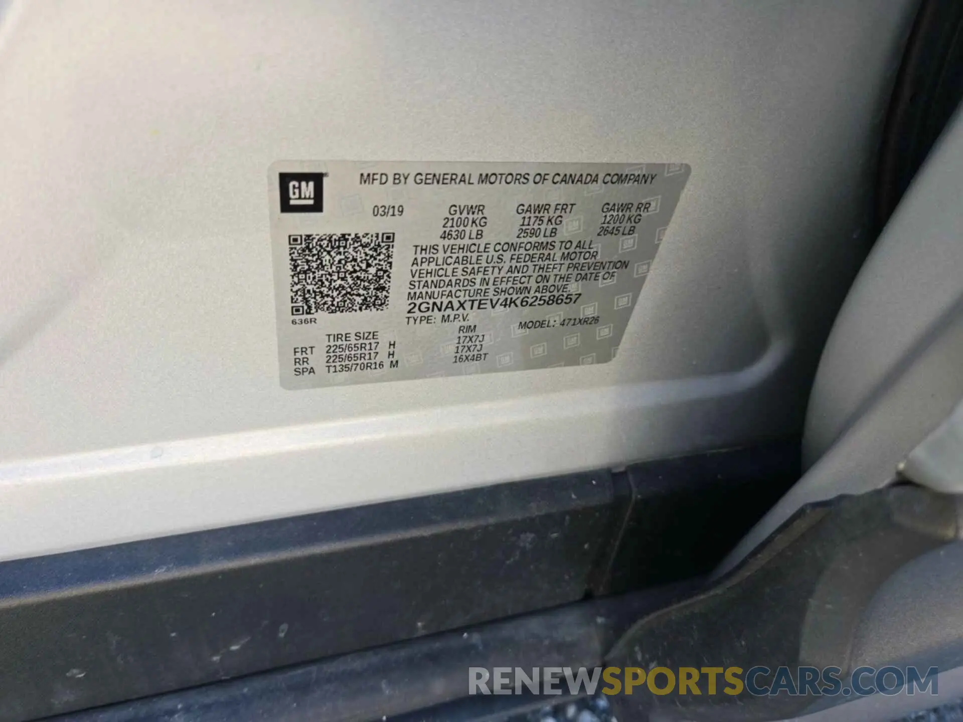 22 Photograph of a damaged car 2GNAXTEV4K6258657 CHEVROLET EQUINOX 2019