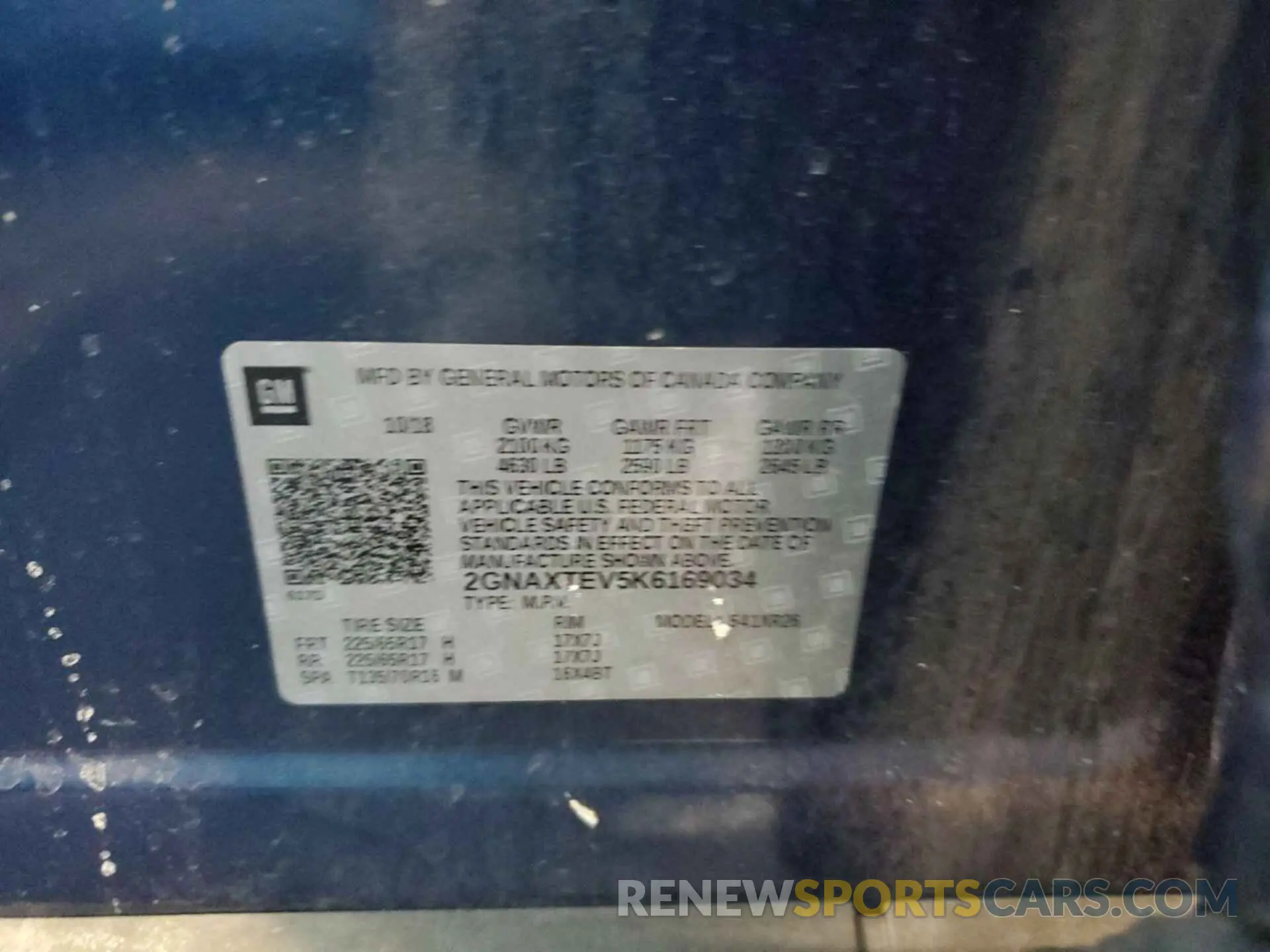 17 Photograph of a damaged car 2GNAXTEV5K6169034 CHEVROLET EQUINOX 2019