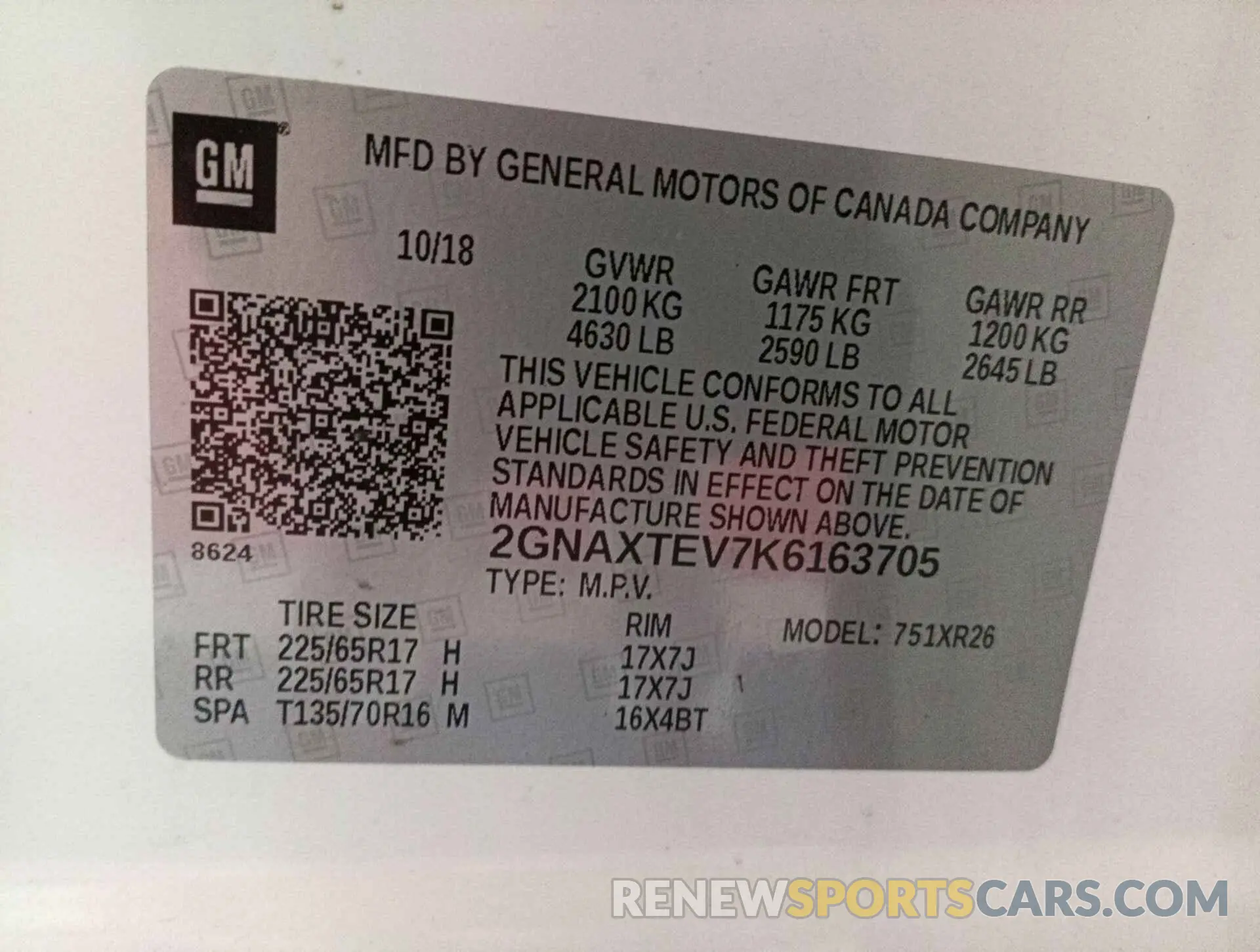 22 Photograph of a damaged car 2GNAXTEV7K6163705 CHEVROLET EQUINOX 2019