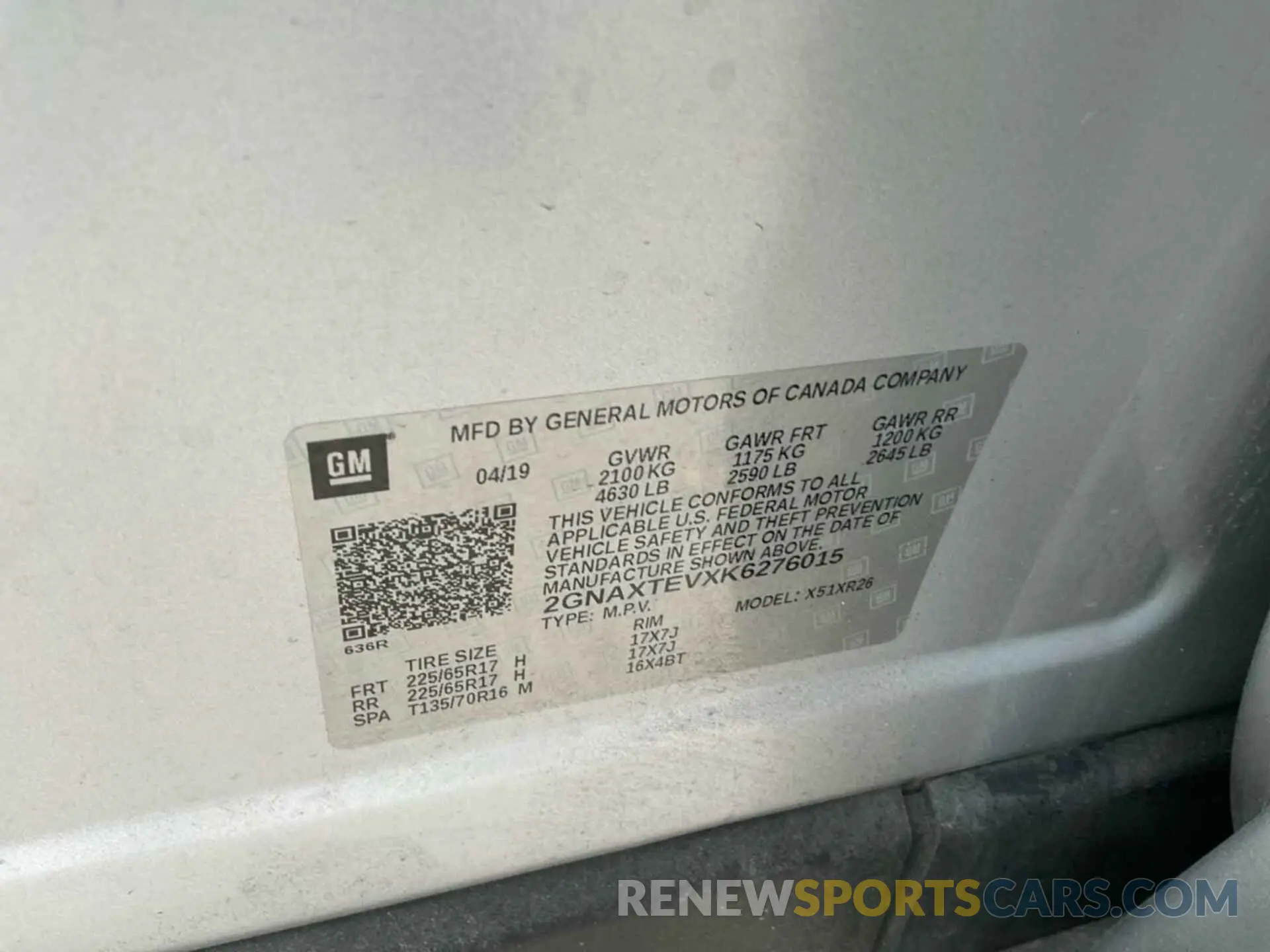 9 Фотография поврежденного автомобиля 2GNAXTEVXK6276015 CHEVROLET EQUINOX 2019