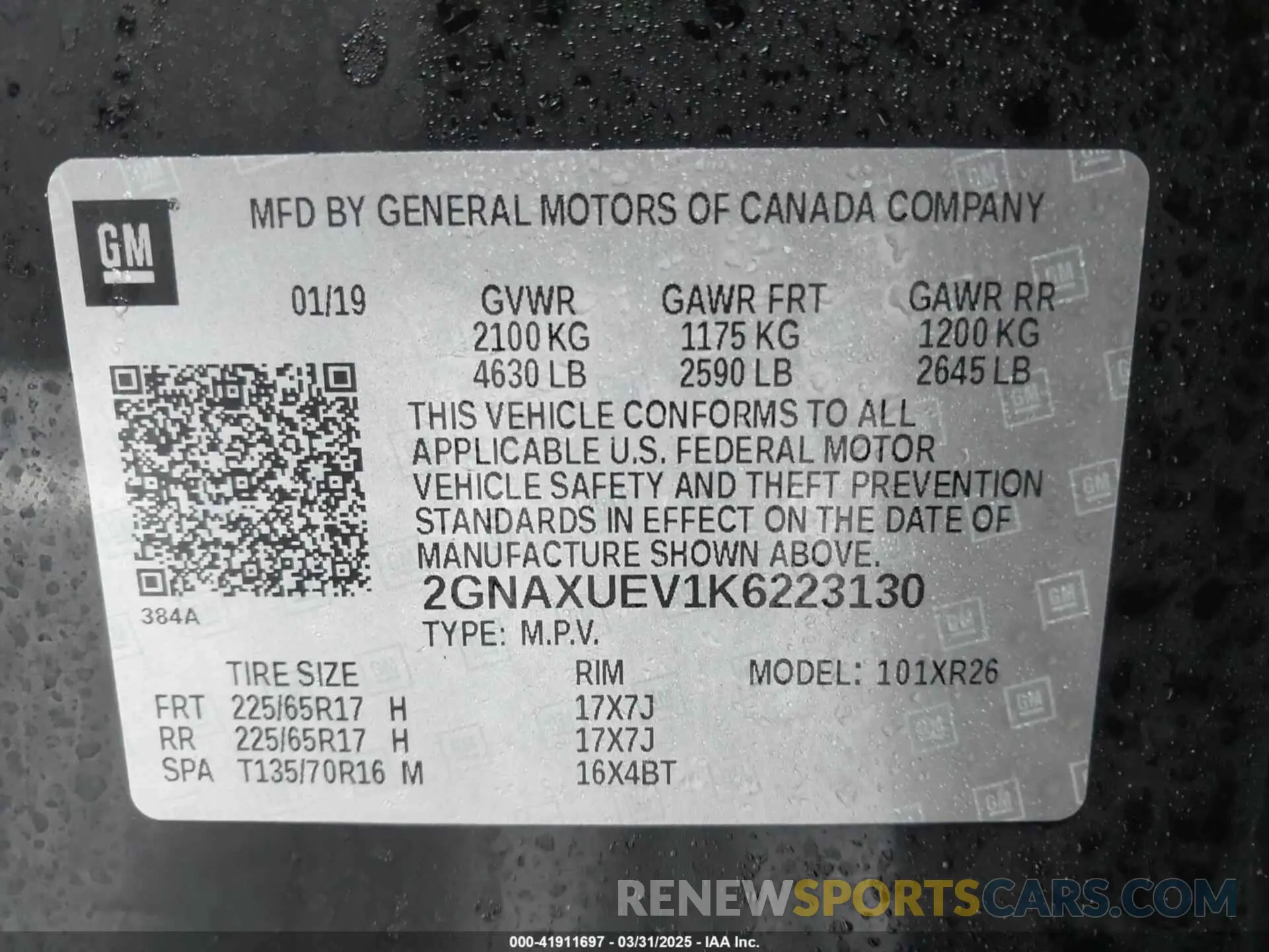 9 Photograph of a damaged car 2GNAXUEV1K6223130 CHEVROLET EQUINOX 2019