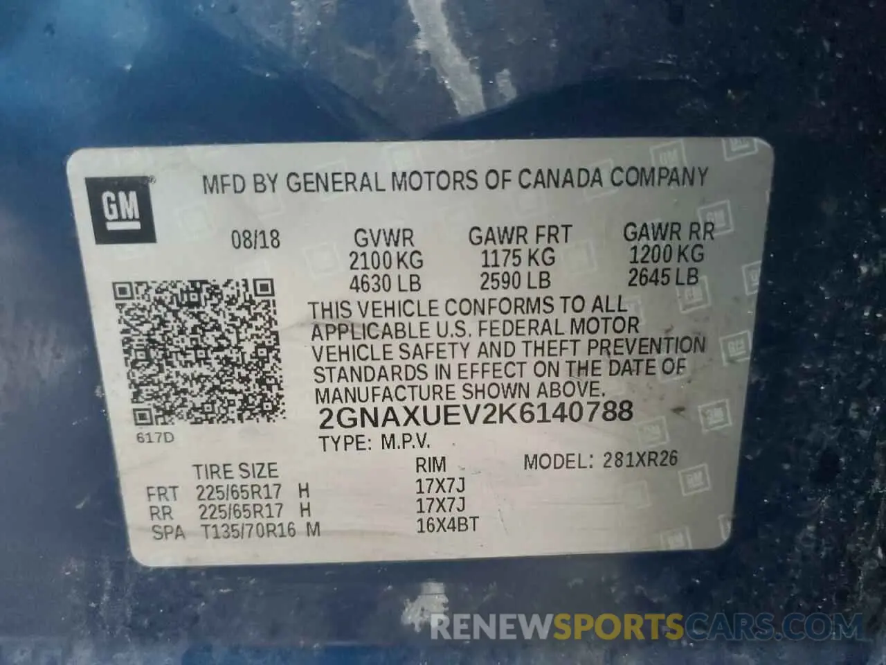 13 Фотография поврежденного автомобиля 2GNAXUEV2K6140788 CHEVROLET EQUINOX 2019