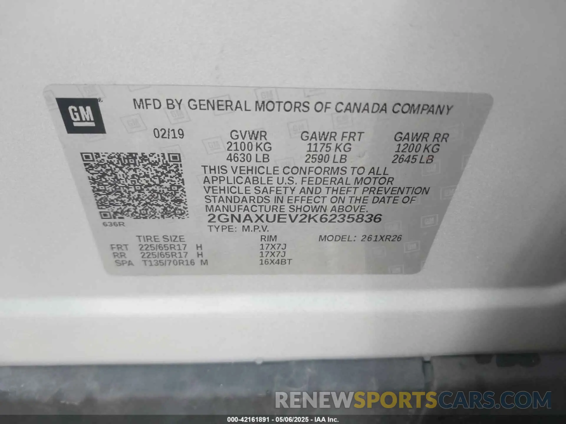 9 Photograph of a damaged car 2GNAXUEV2K6235836 CHEVROLET EQUINOX 2019