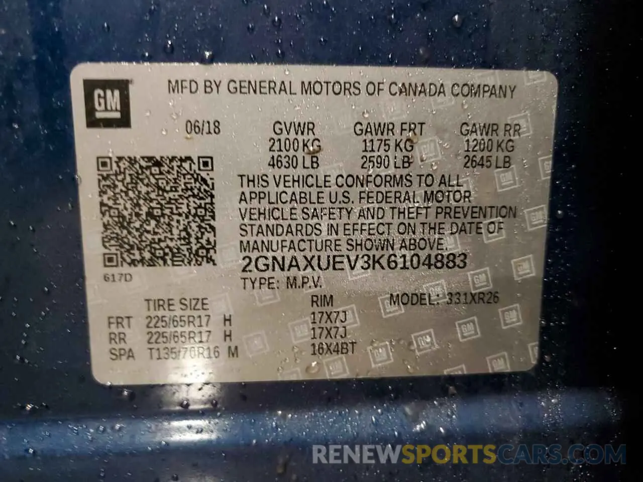 14 Фотография поврежденного автомобиля 2GNAXUEV3K6104883 CHEVROLET EQUINOX 2019