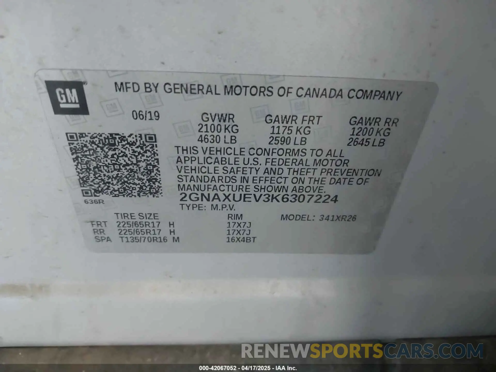 9 Photograph of a damaged car 2GNAXUEV3K6307224 CHEVROLET EQUINOX 2019