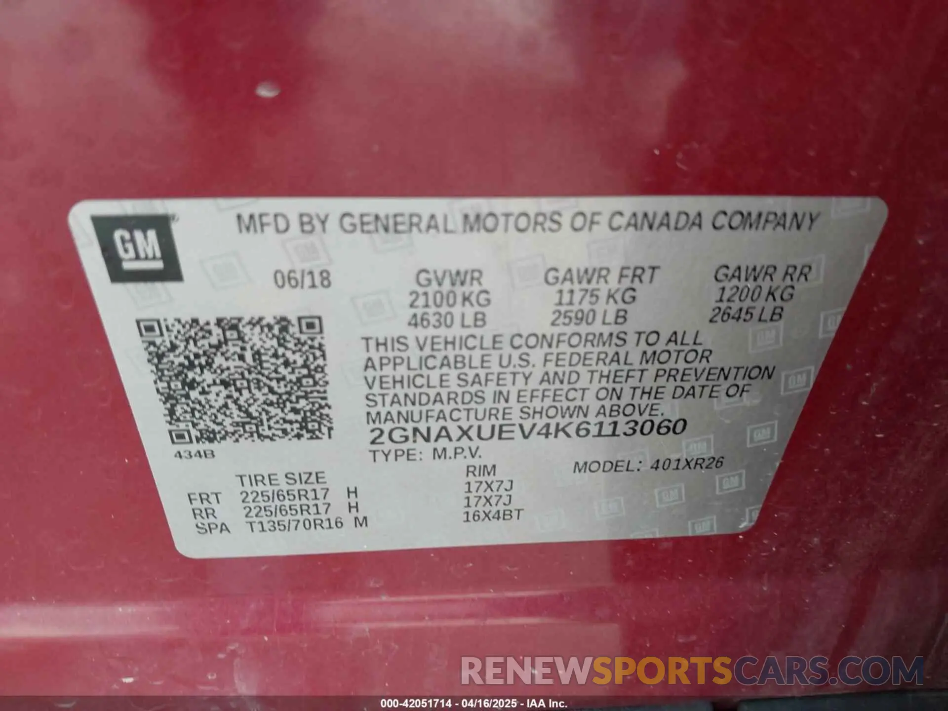 9 Фотография поврежденного автомобиля 2GNAXUEV4K6113060 CHEVROLET EQUINOX 2019
