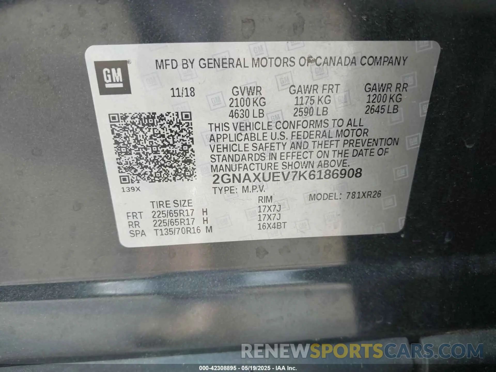 9 Photograph of a damaged car 2GNAXUEV7K6186908 CHEVROLET EQUINOX 2019