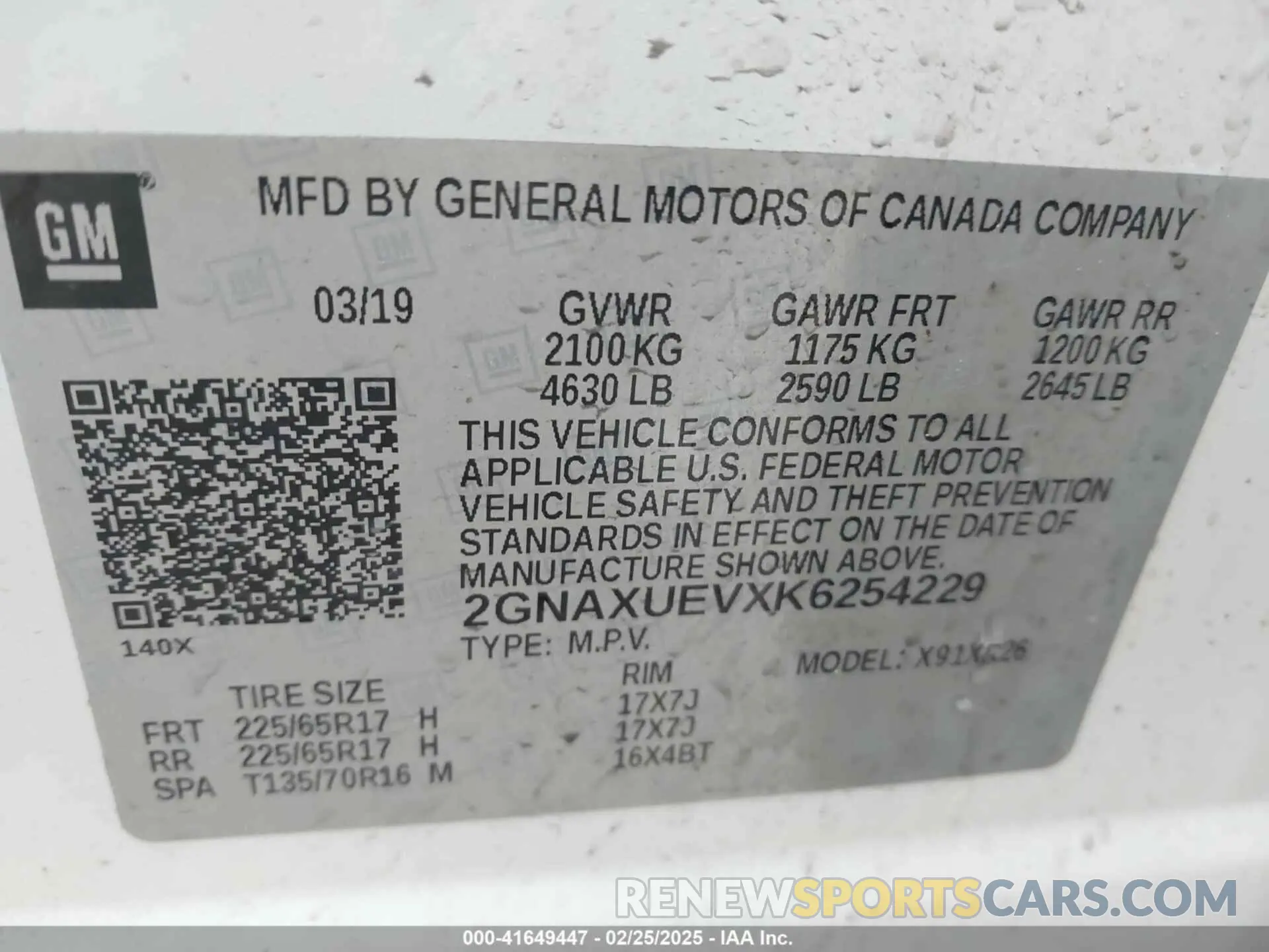 9 Photograph of a damaged car 2GNAXUEVXK6254229 CHEVROLET EQUINOX 2019