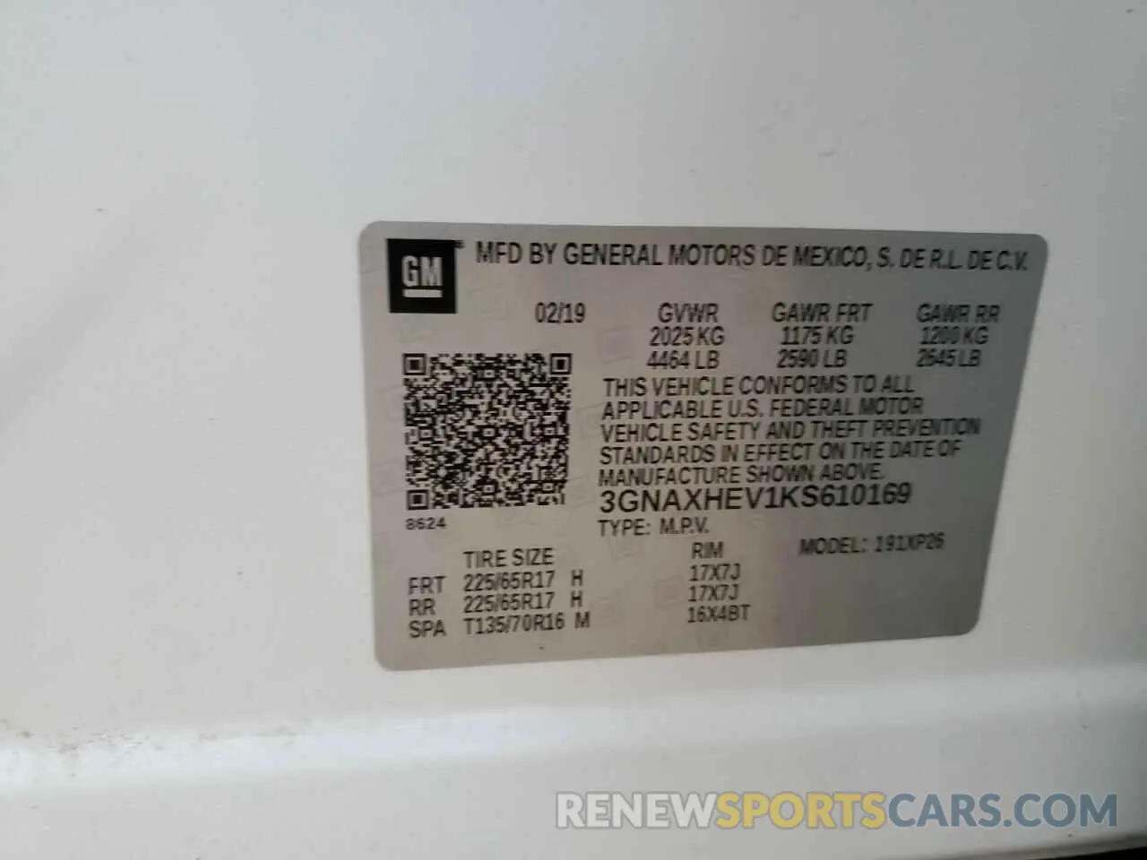 13 Photograph of a damaged car 3GNAXHEV1KS610169 CHEVROLET EQUINOX 2019
