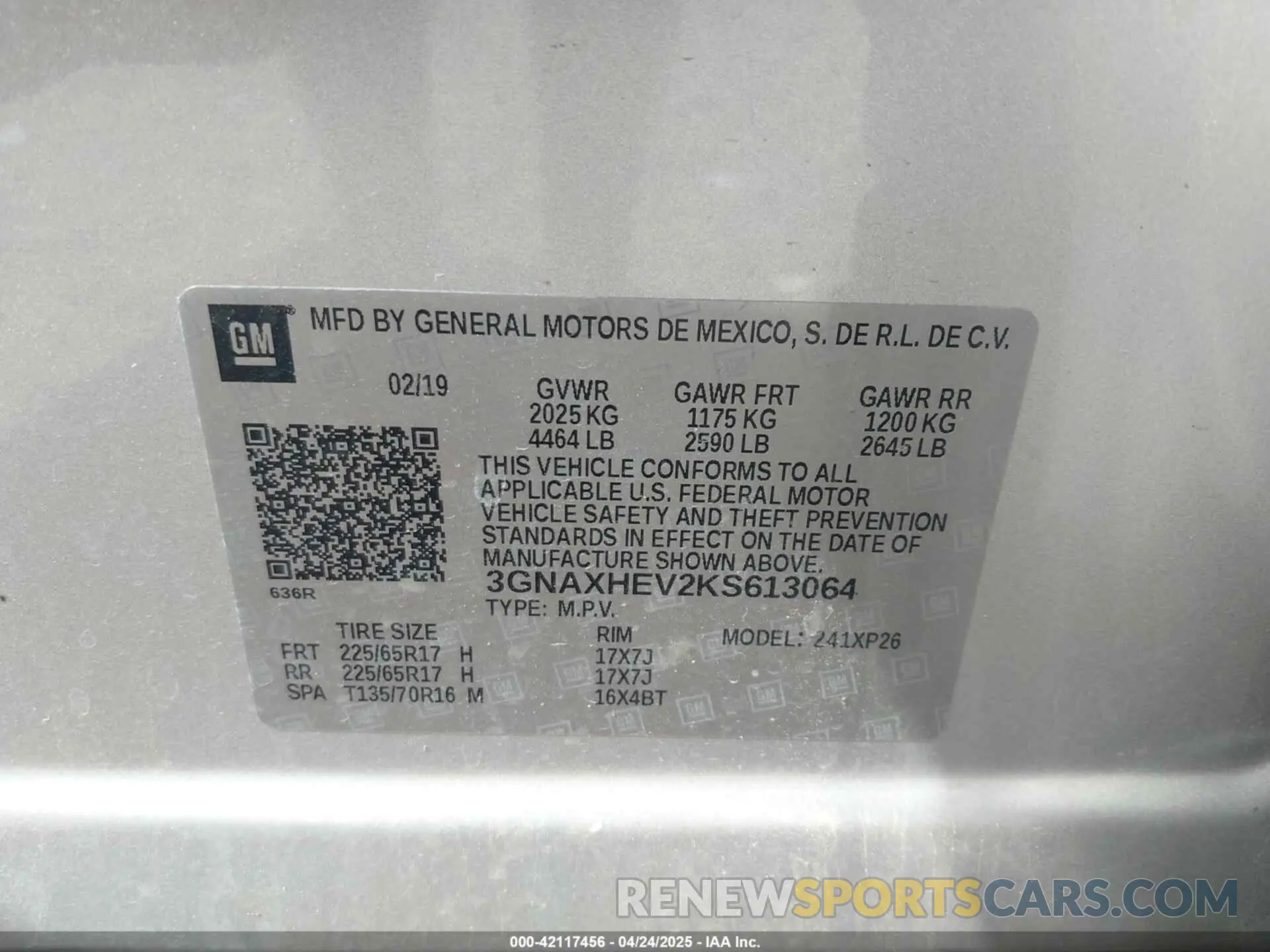 9 Photograph of a damaged car 3GNAXHEV2KS613064 CHEVROLET EQUINOX 2019