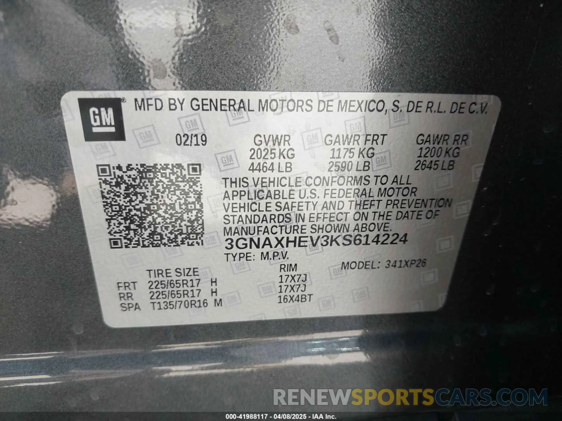9 Photograph of a damaged car 3GNAXHEV3KS614224 CHEVROLET EQUINOX 2019