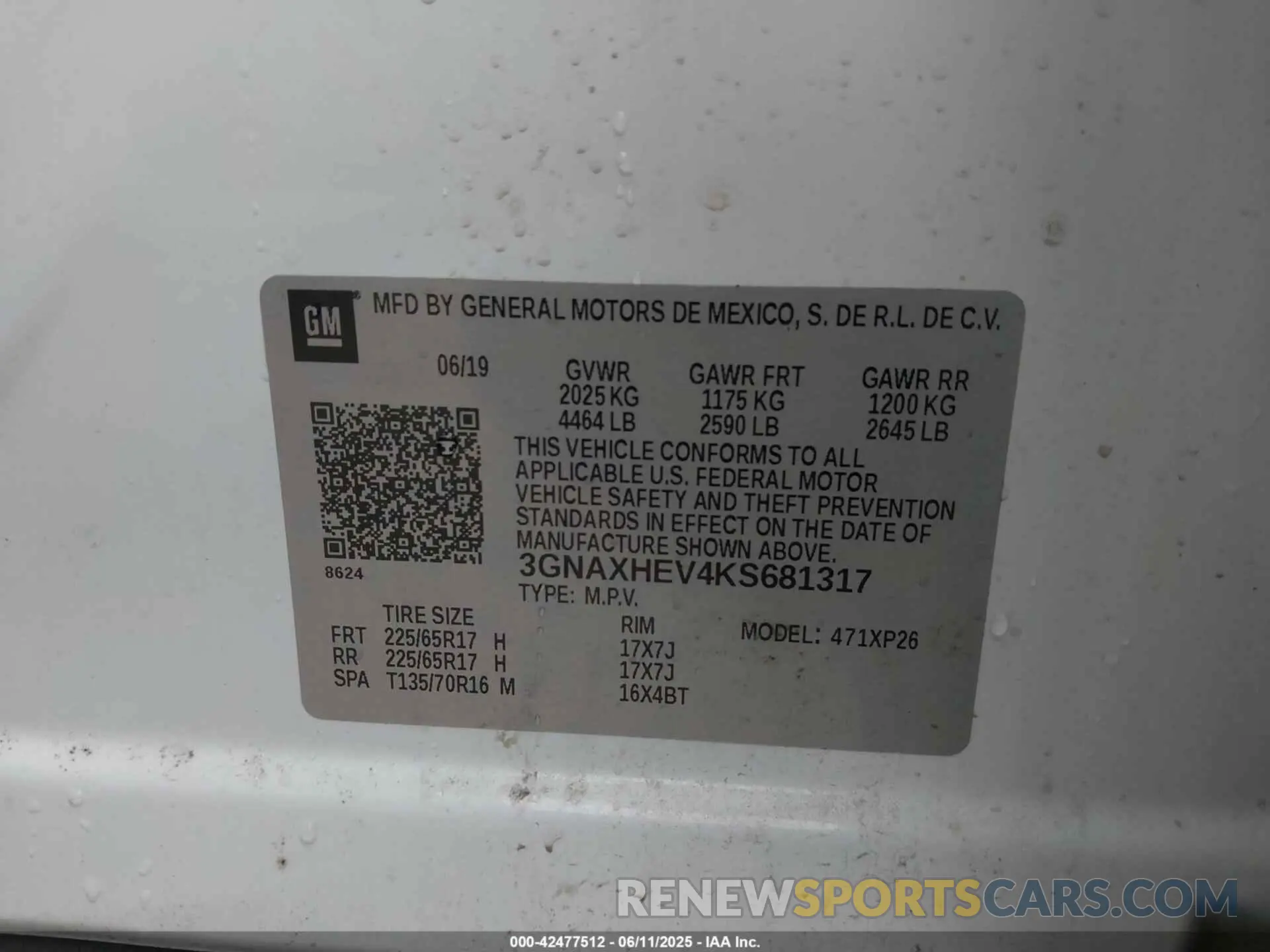 9 Photograph of a damaged car 3GNAXHEV4KS681317 CHEVROLET EQUINOX 2019