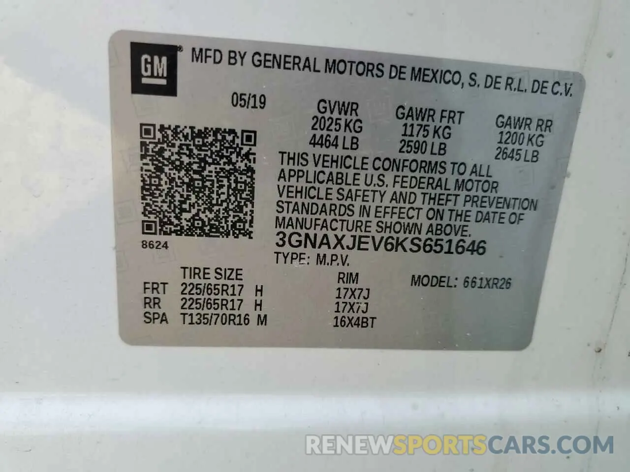 13 Фотография поврежденного автомобиля 3GNAXJEV6KS651646 CHEVROLET EQUINOX 2019