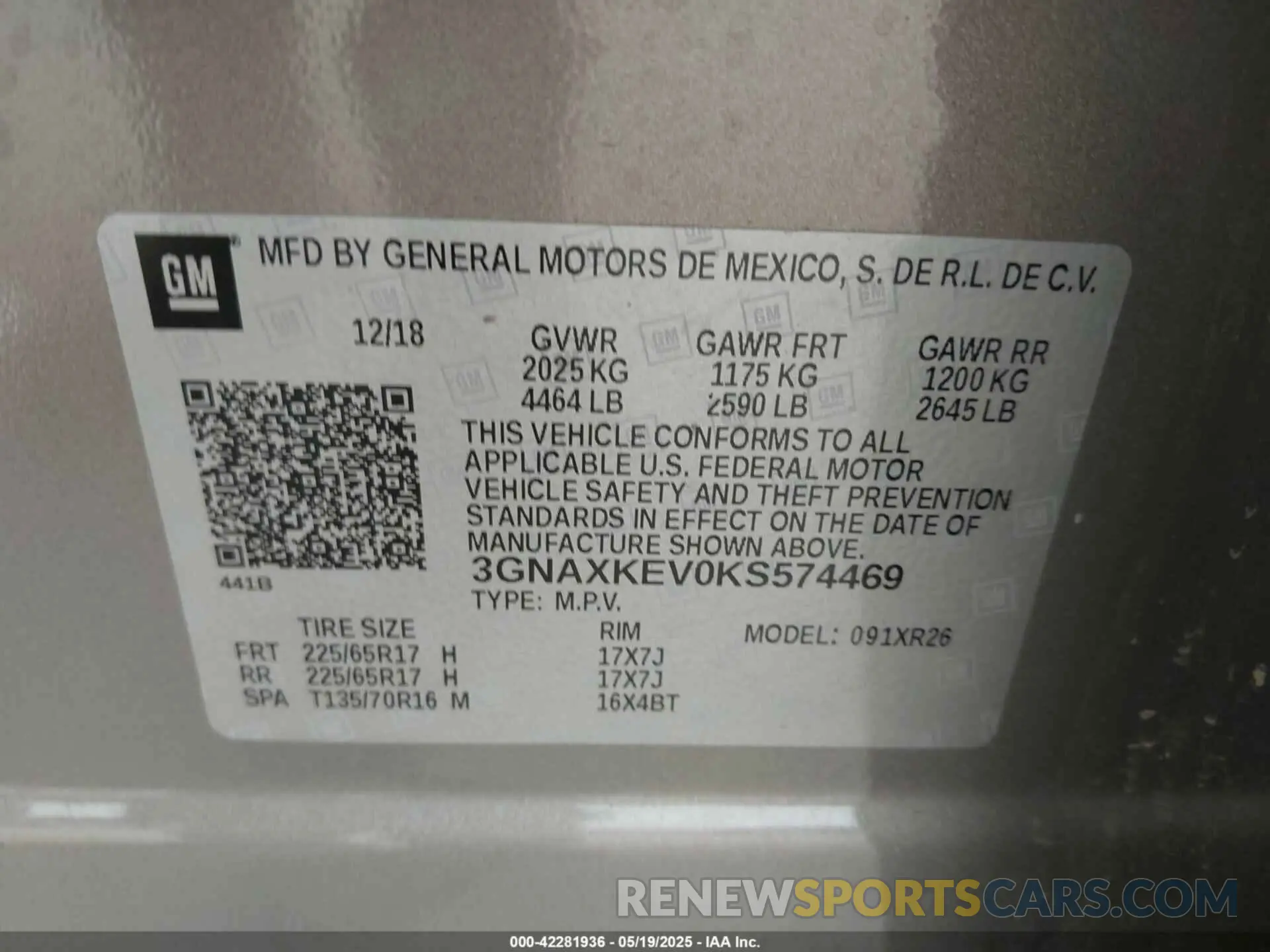 9 Фотография поврежденного автомобиля 3GNAXKEV0KS574469 CHEVROLET EQUINOX 2019