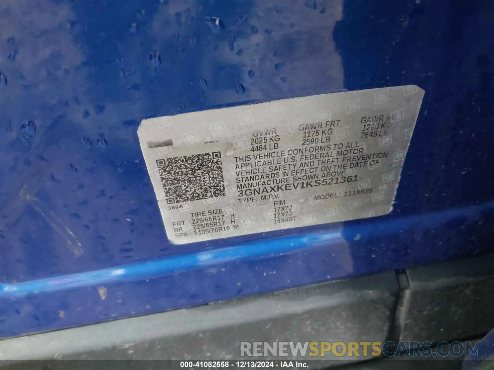 9 Photograph of a damaged car 3GNAXKEV1KS521361 CHEVROLET EQUINOX 2019
