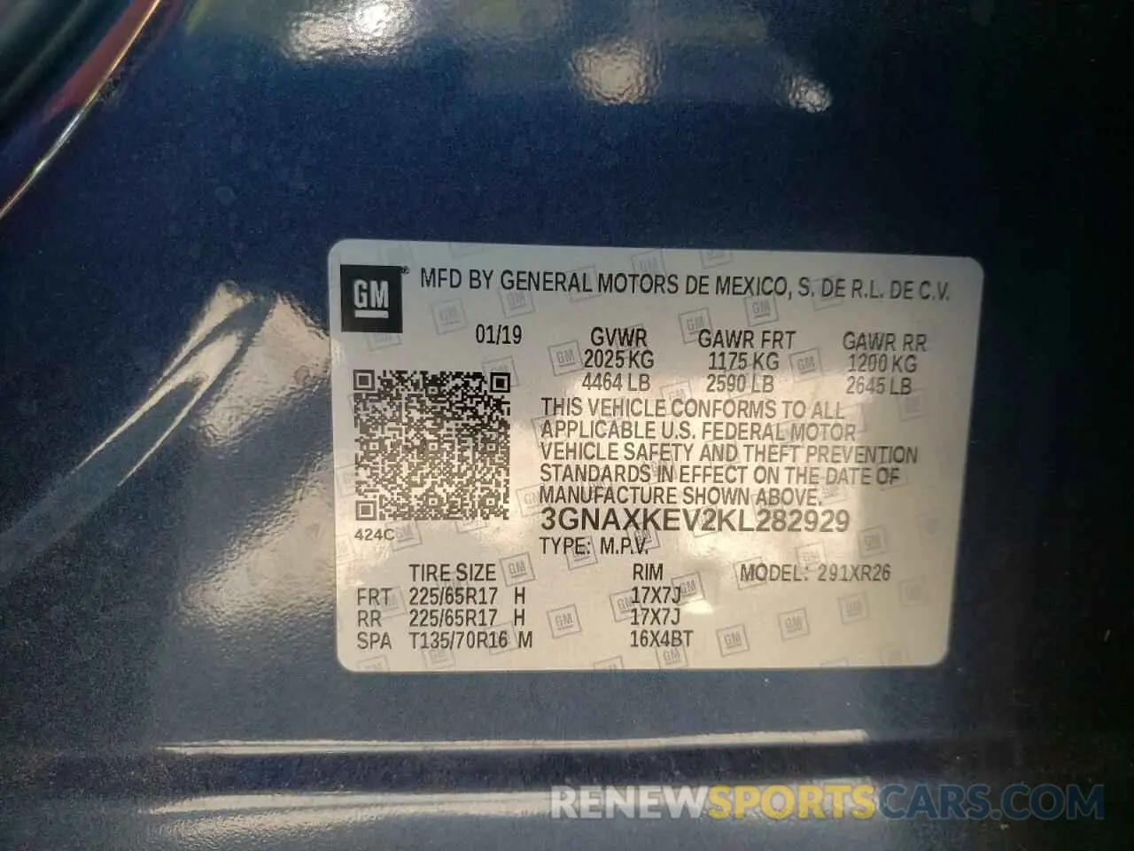 13 Фотография поврежденного автомобиля 3GNAXKEV2KL282929 CHEVROLET EQUINOX 2019