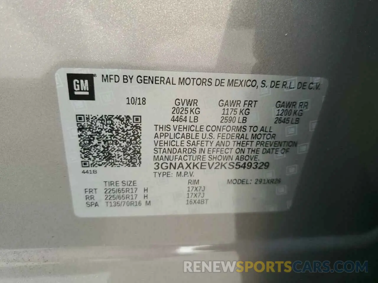 13 Photograph of a damaged car 3GNAXKEV2KS549329 CHEVROLET EQUINOX 2019